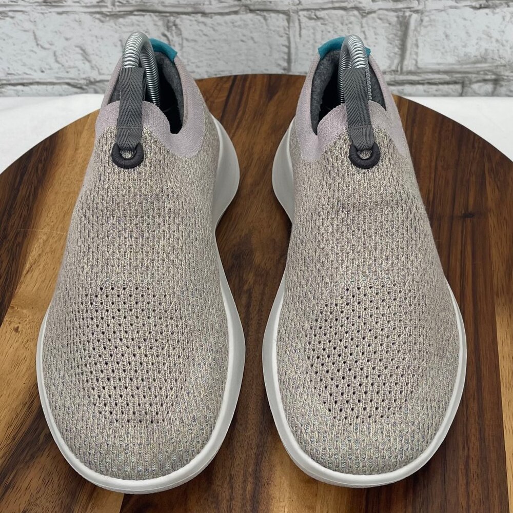 allbirds Women's Slip-On Sneakers in Light Gray with Teal Accent - Picture 9 of 16